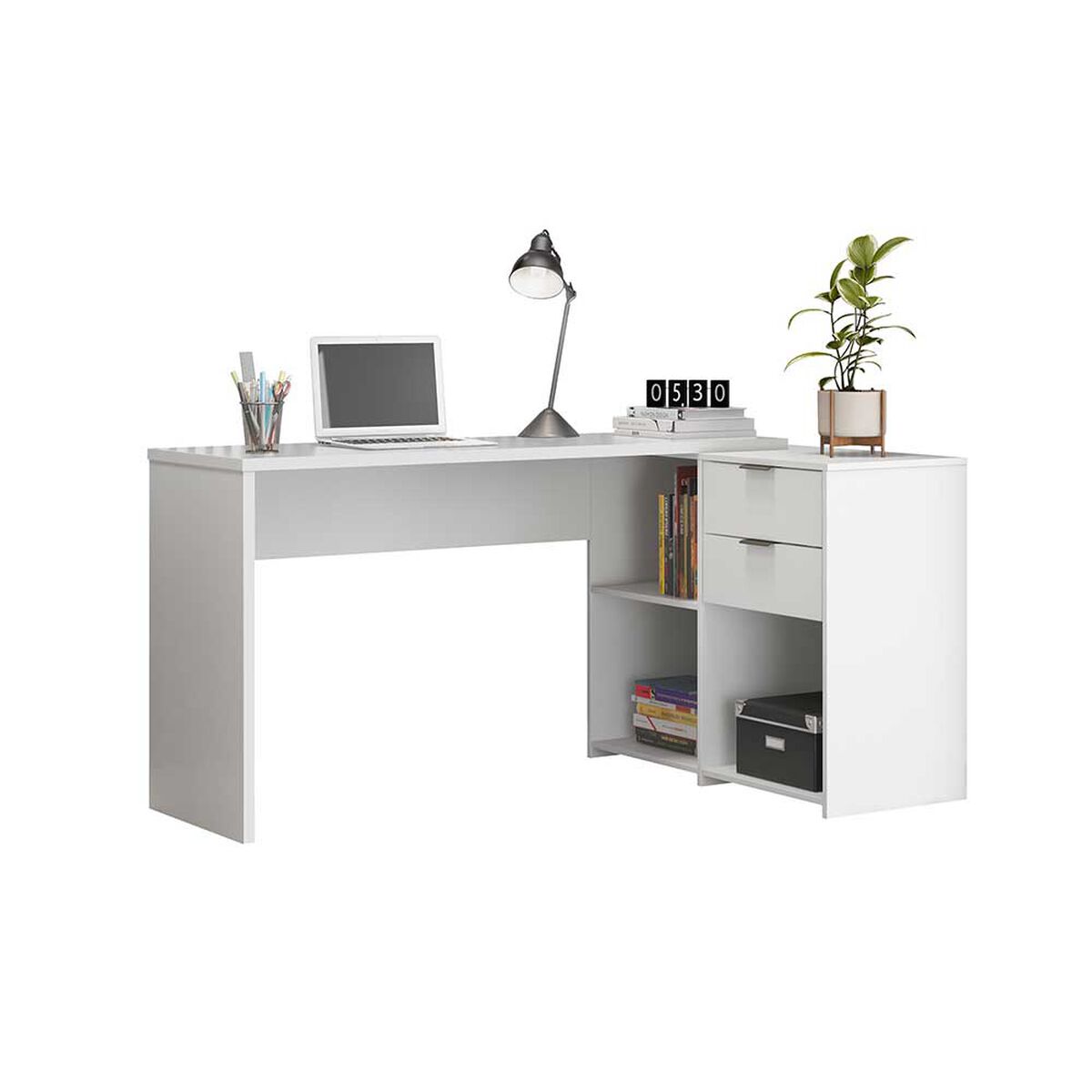 Escritorio Home Mobili Valencia 2 Cajones Blanco