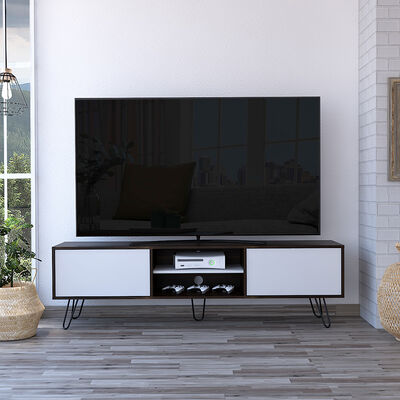 Rack TV TuHome Vassel Habano / Blanco Hasta 80"