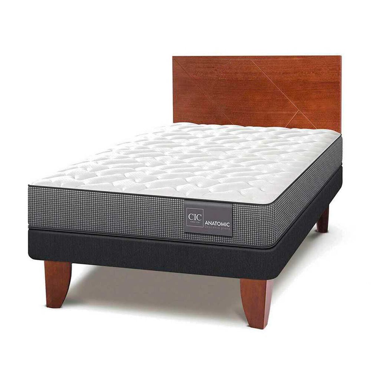 Cama Europea CIC 1,5 Plazas Anatomic + Respaldo New Villarica