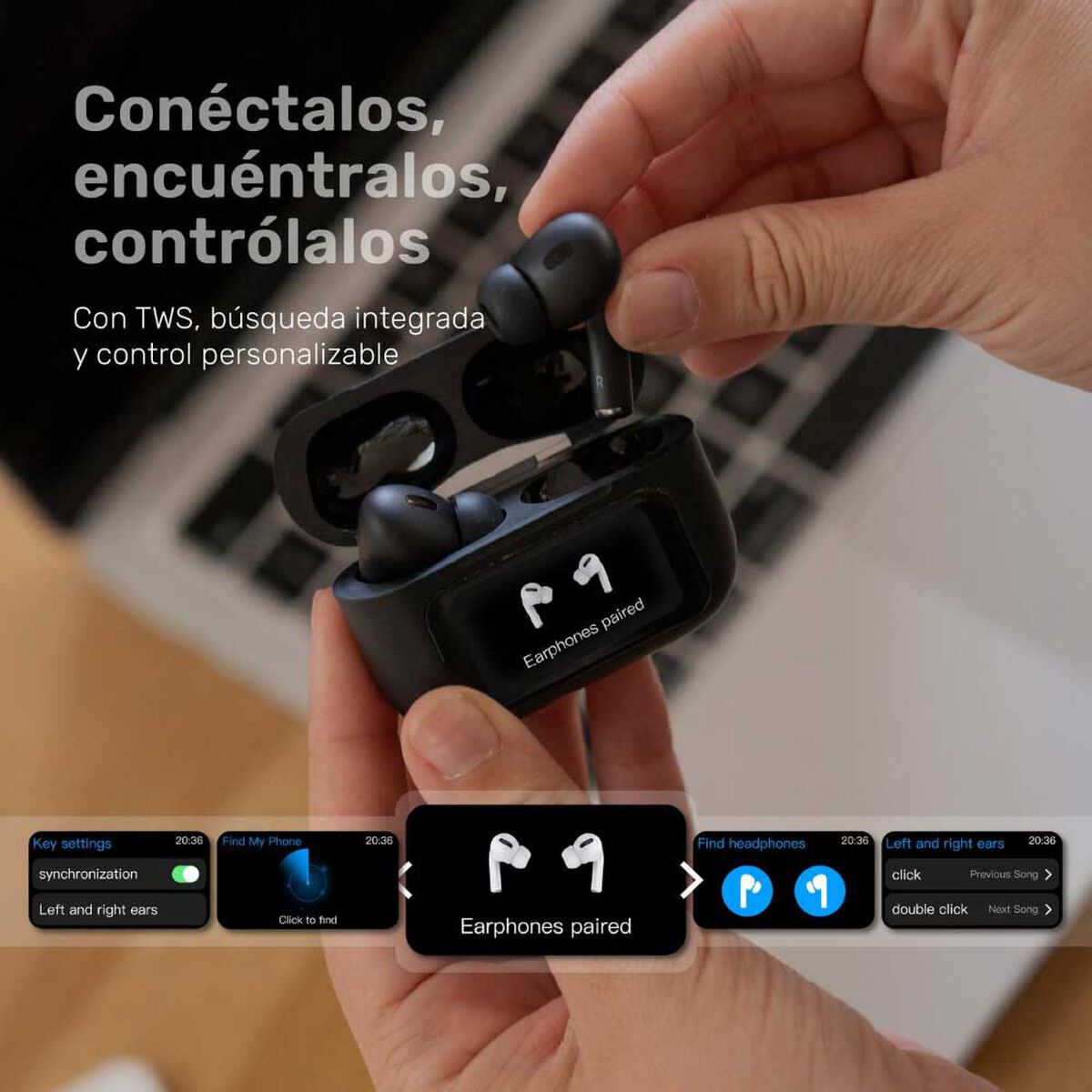 Aud&iacute;fonos Bluetooth In Ear Lhotse RMPLUS+ Negro