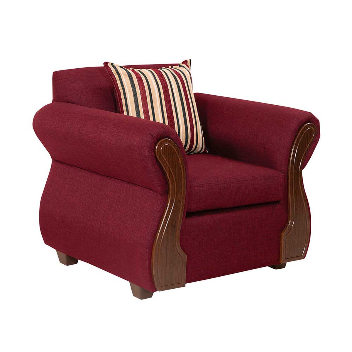 Juego de Living Deco Outlet Tarento Sofá 3 Cuerpos + Dos Sillones 1 Cuerpo Burdeo