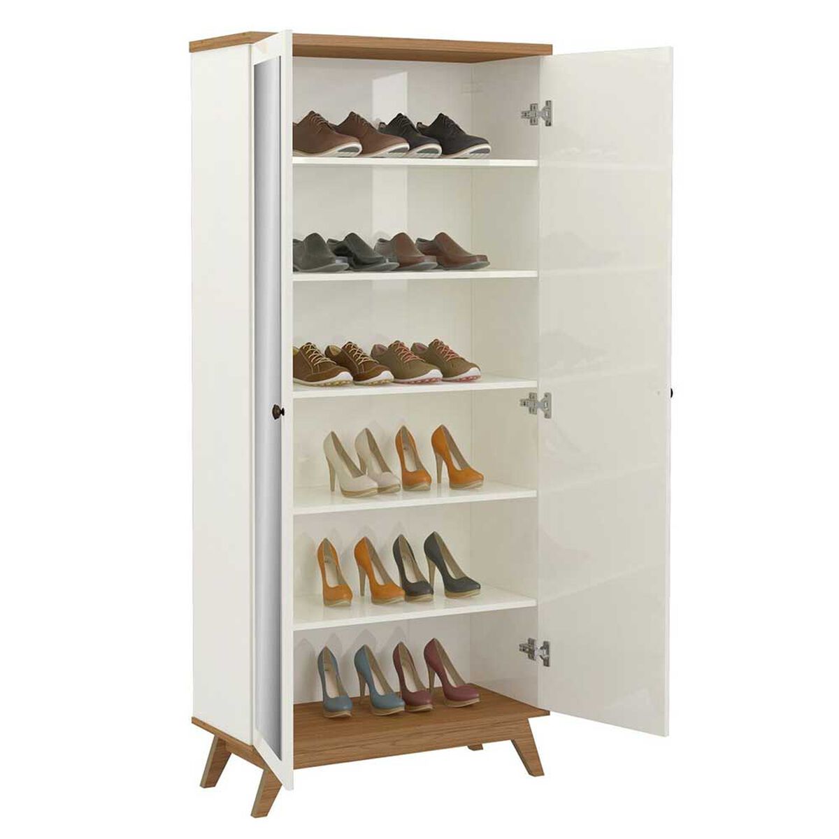 Zapatero Roca Sao Paulo Blanco Roble 2 Puertas