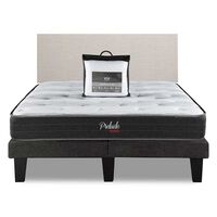 Combo Cama Europea Prelude Radiant 2 Plazas Normal + Respaldo Praga Arena + Cubre Colchón