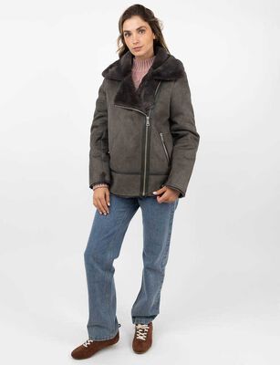 Imagen 2 del producto Chaqueta Aviadora Mujer Zibel Cafe, Negro, Verde