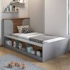 Base Cama Funcional Decocasa 1 Plaza Yumi + Mueble Auxiliar