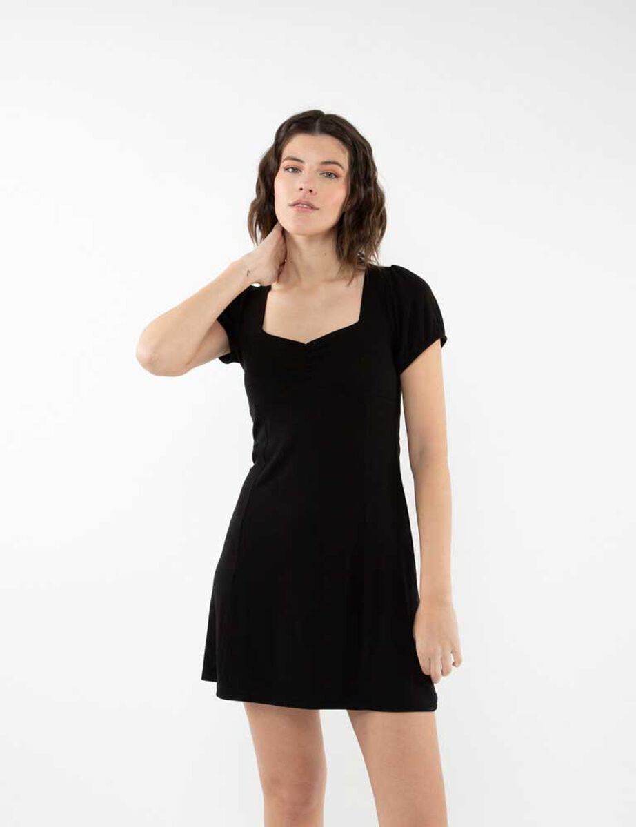 Vestido Corto Manga Corta Mujer Icono
