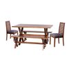 Juego de Comedor Latam Home Sevilla Tenerife 2 Sillas + 2 Bancas Lino Gris Oscuro