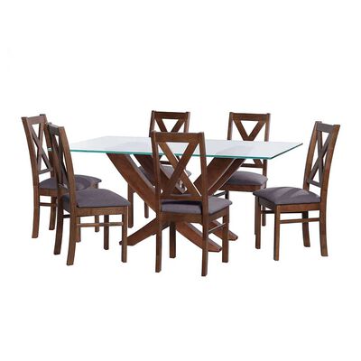 Juego de Comedor Latam Home Alicante 6 Sillas Gris Oscuro