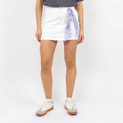 Falda Mini Denim Mujer Icono Blanco, Celeste, Indigo, Negro