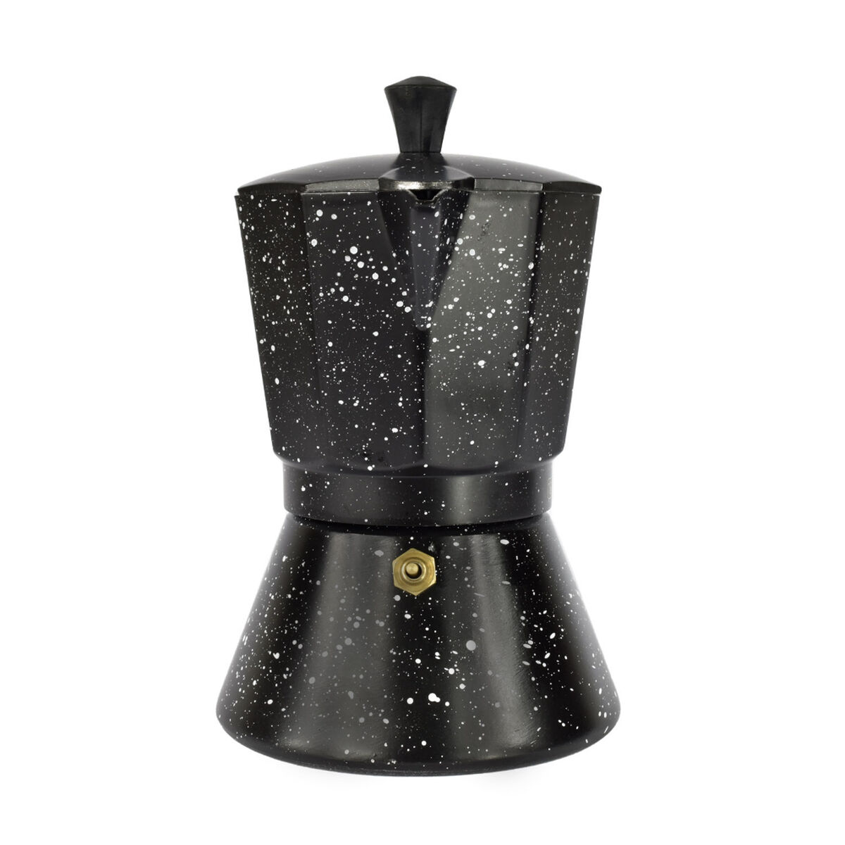 Cafetera Italiana Granito Aluminio Simplit Negro 4 Tazas