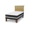 Cama Europea CIC 1,5 Plazas Ortopedic + Respaldo Dublin Mostaza