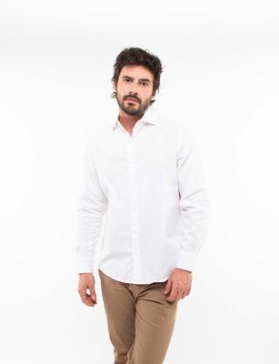 Imagen 1 del producto Camisa Slim Manga Larga Hombre Zibel Blanco, Celeste
