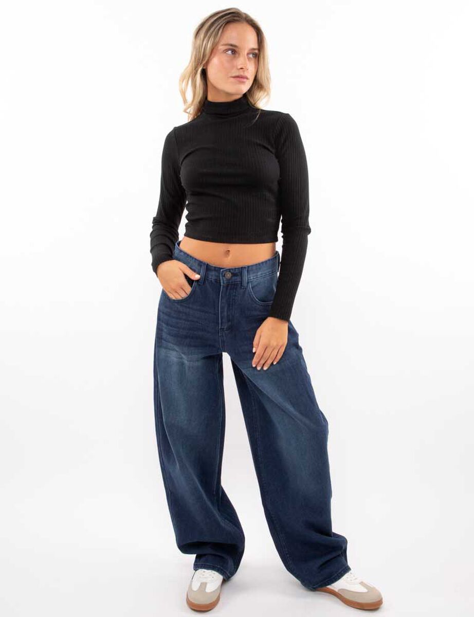 Polera Crop Manga Larga Mujer Icono
