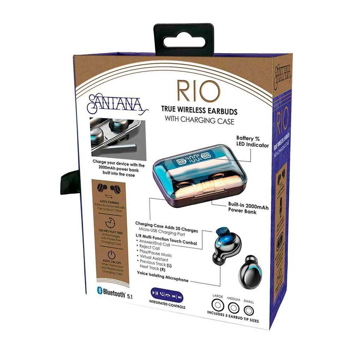 Aud&iacute;fonos Bluetooth In Ear Swiss Nature Labs Santana Rio