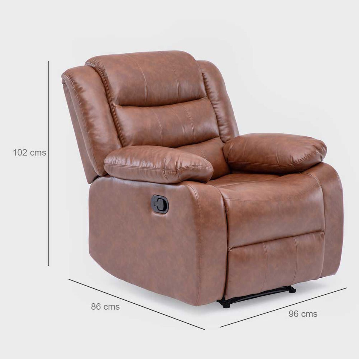 Juego de Living Reclinable Daniels Sof&aacute; 3 Cuerpos + 2 Bergers Roma Caf&eacute;