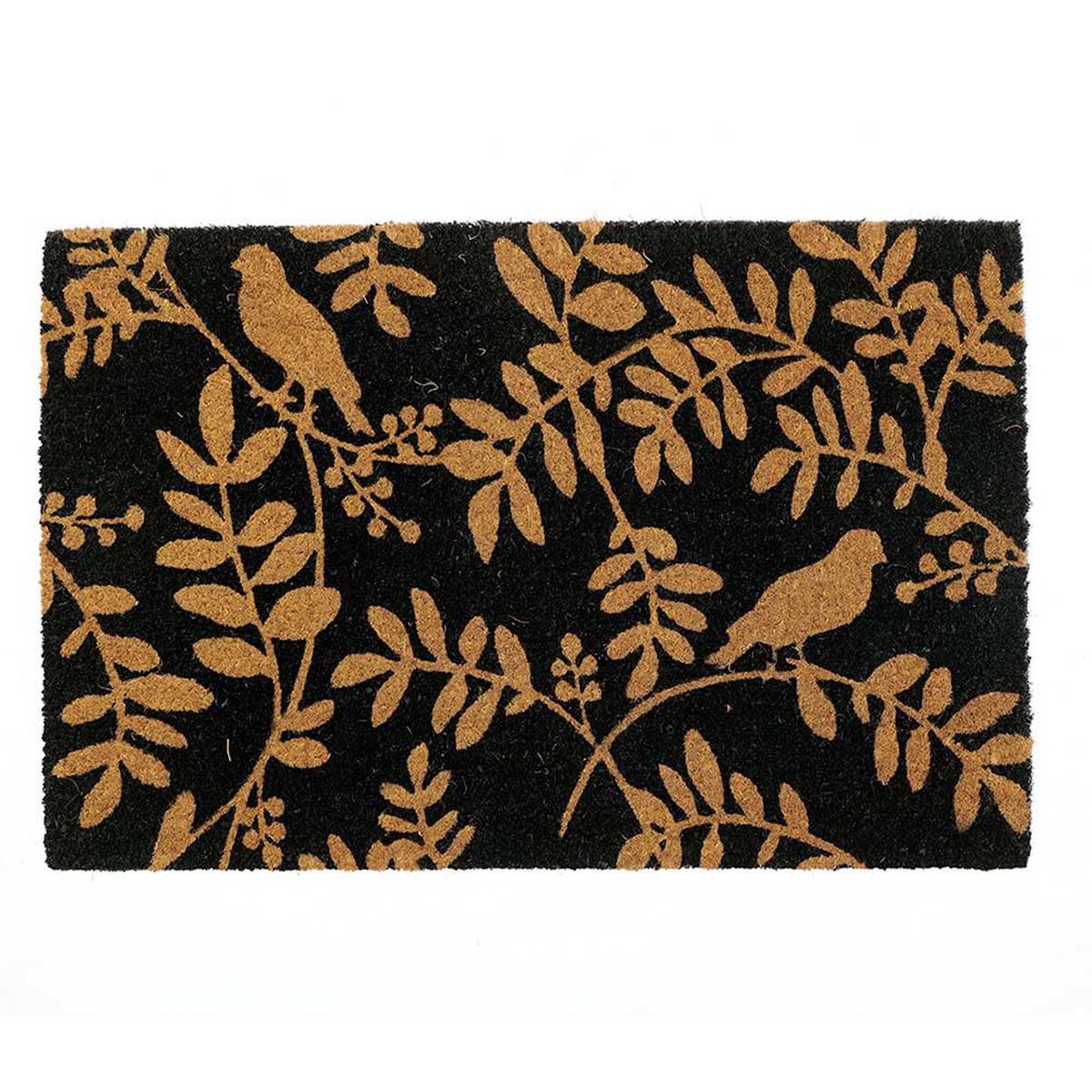 Limpiapiés Idetex Coco Leaves 60 x 120 cm Negro