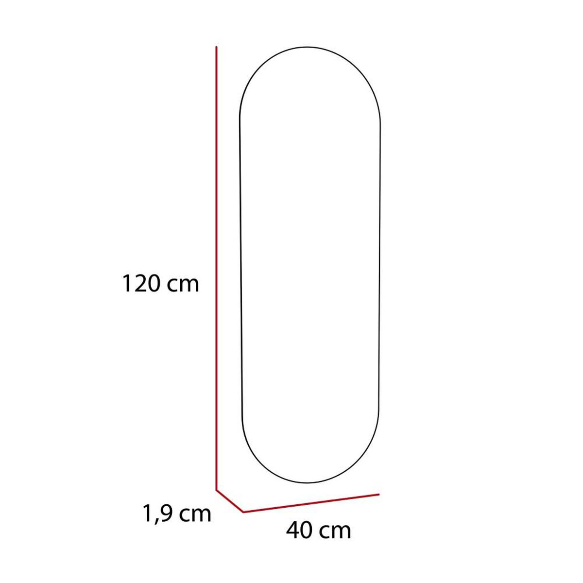 Espejo de Vidrio TuHome Lucera 120 x 40 cm