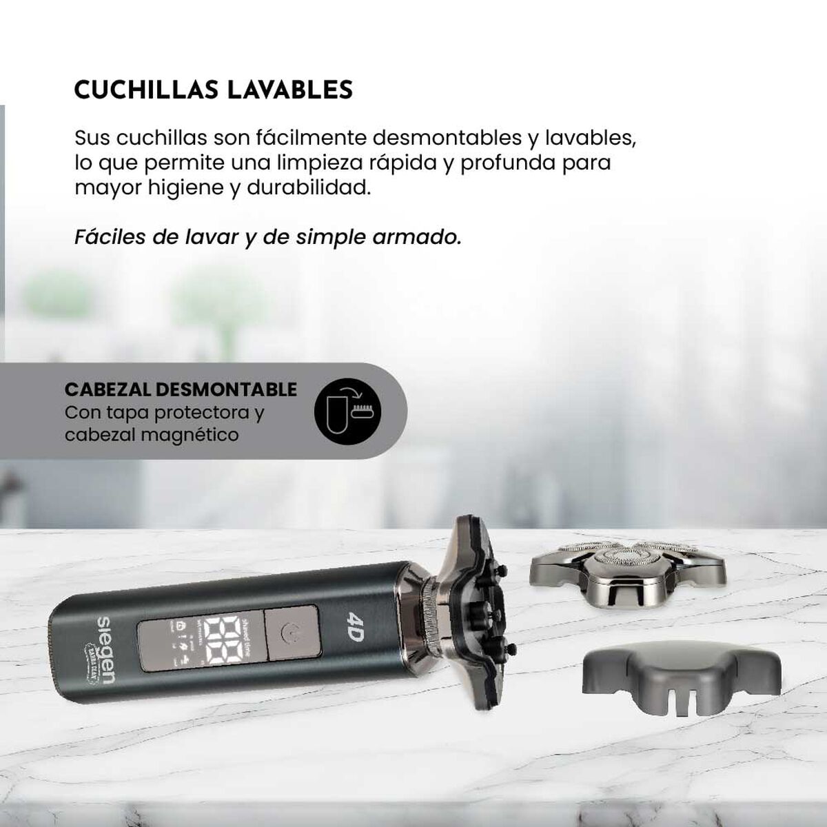 Afeitadora Siegen SG-7225 Trimmer 3 en 1