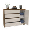 Cómoda Vekkahome Coimbra 4 Cajones 1 Puerta Café