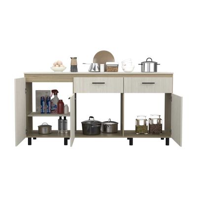 Imagen 2 del producto Mueble de Cocina Inferior TuHome Gante 2 Puertas 2 Cajones Rovere Niebla