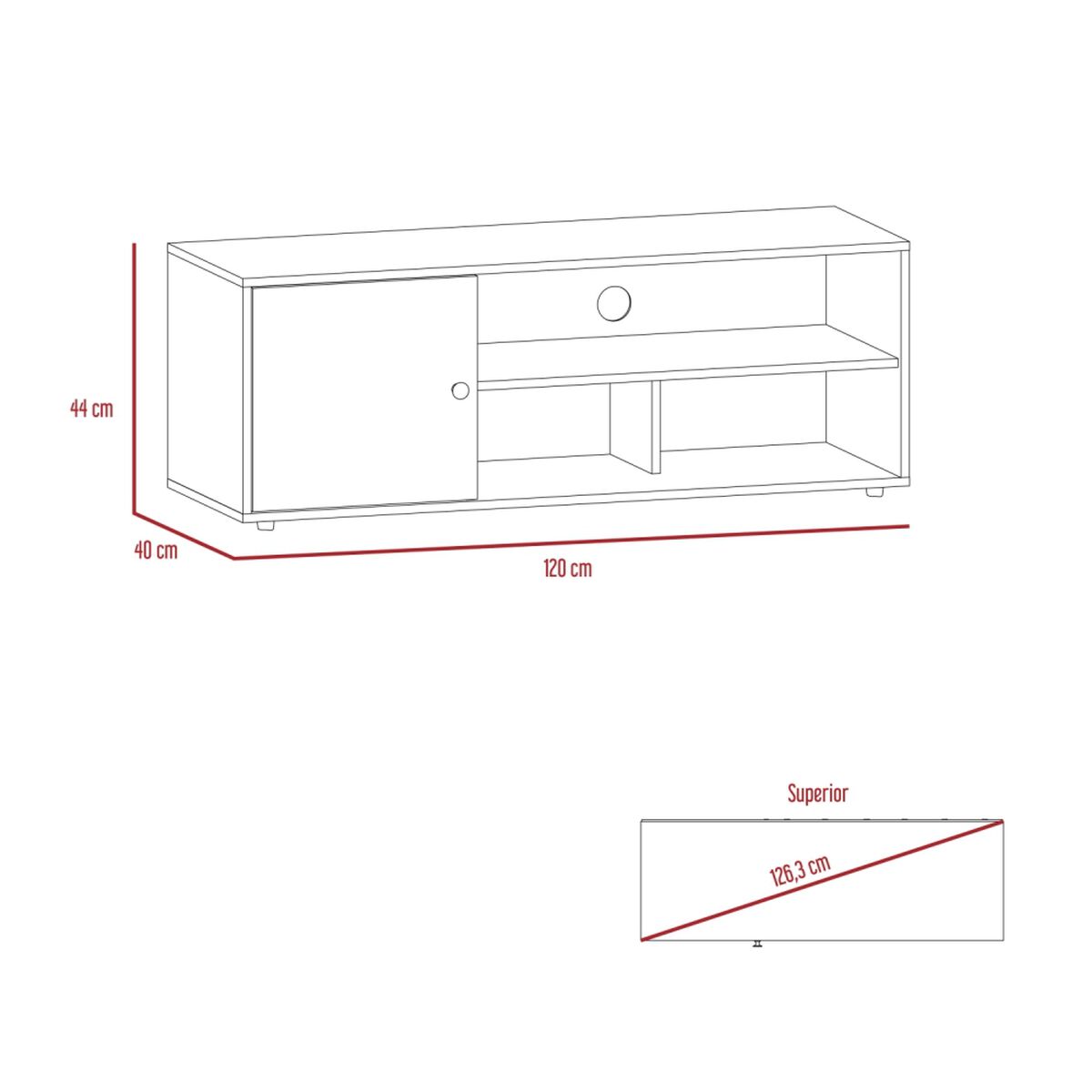 Rack TV TuHome Noah 55" Macadamia y Blanco