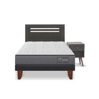 Cama Europea CIC 1,5 Plazas Anatomic + Respaldo + Velador Munich