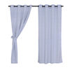 Set Cortinas Mashini Jaquard Argolla Silueta Azul 140 x 220 cm