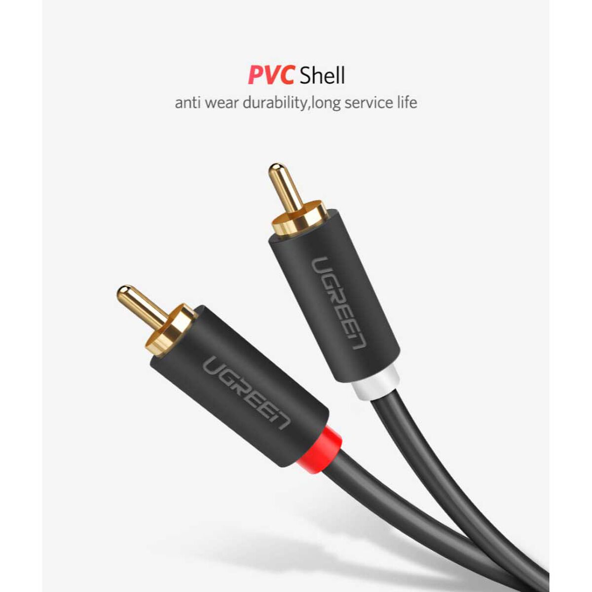 Cable De Audio M/M 2Rca/2Rca 5M Negro Ugreen Av104