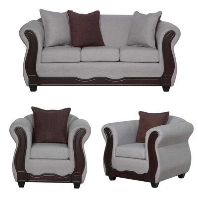 Juego de Living Black Factory Barcelona Sofá 3 Cuerpos + Dos Sillones 1 Cuerpo Crema