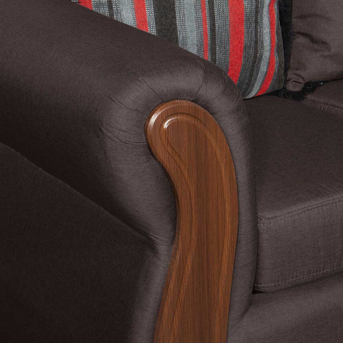 Juego de Living Black Factory Sofia Sof&aacute; 3 Cuerpos + Dos Sillones 1 Cuerpo Caf&eacute;