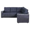 Sofá Seccional Modular Kea Liverpool 5 Cuerpos PU Tela Negro Gris
