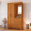 Closet Home Mobili Noa 2 Puertas 3 Cajones Caf&eacute;
