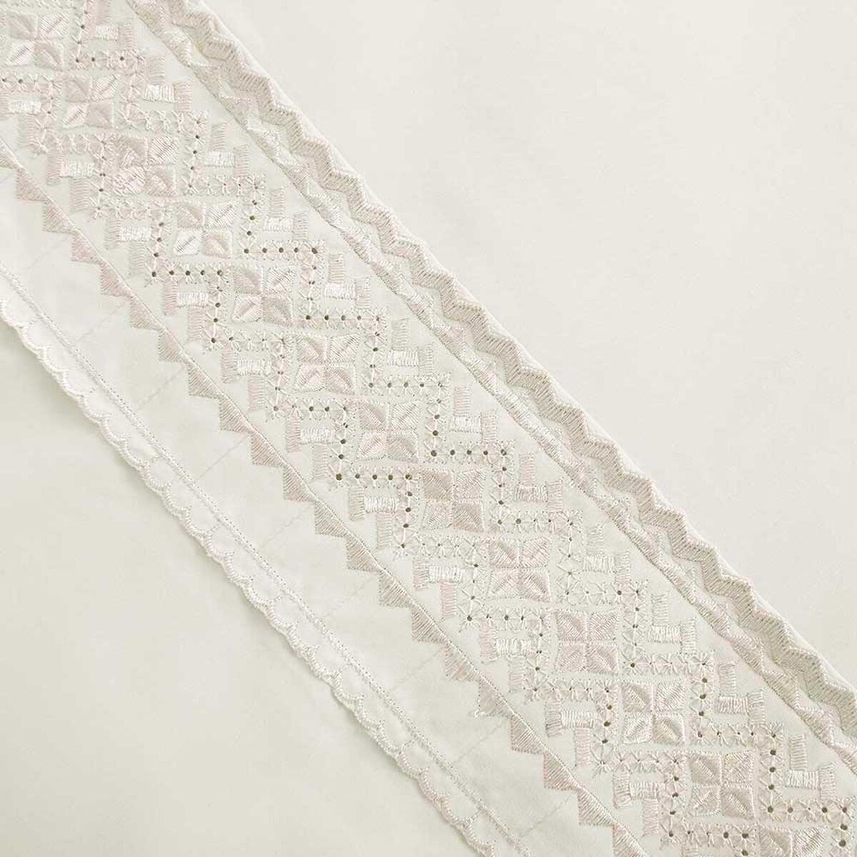 Juego de S&aacute;banas Liso Plumetti 1,5 Plazas Broderie Beige