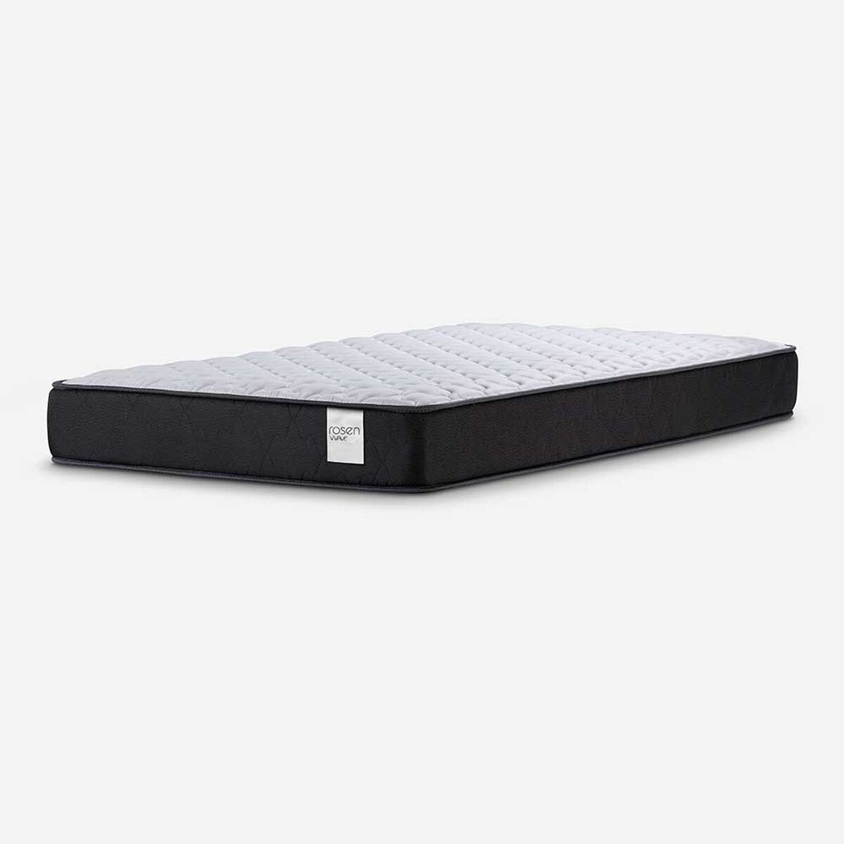 Cama Europea Rosen 1 Plaza Wave + Respaldo + Velador Tabor Grafito