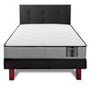 Cama Europea Flex 1,5 Plazas Star + Respaldo Royal Negro