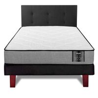 Cama Europea Flex 1,5 Plazas Star + Respaldo Royal Negro
