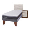 Cama Europea CIC 1,5 Plazas Ortopedic Advance + Respaldo + Velador