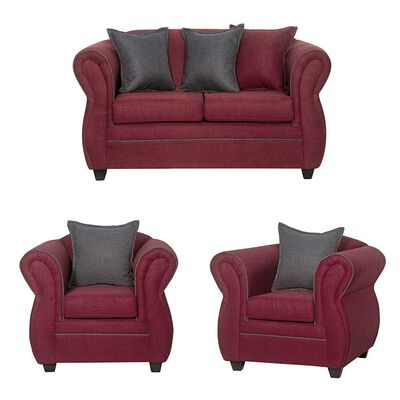 Juego de Living Black Factory Emili 4 Cuerpos Burdeo