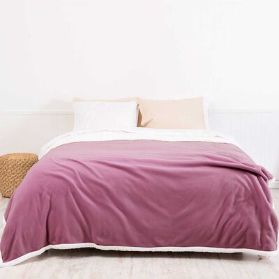 Frazada de Poliéster Mashini King Liso Malva