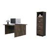 Escritorio Doble + Archivador 4 Cajones Negro TuHome Home Office