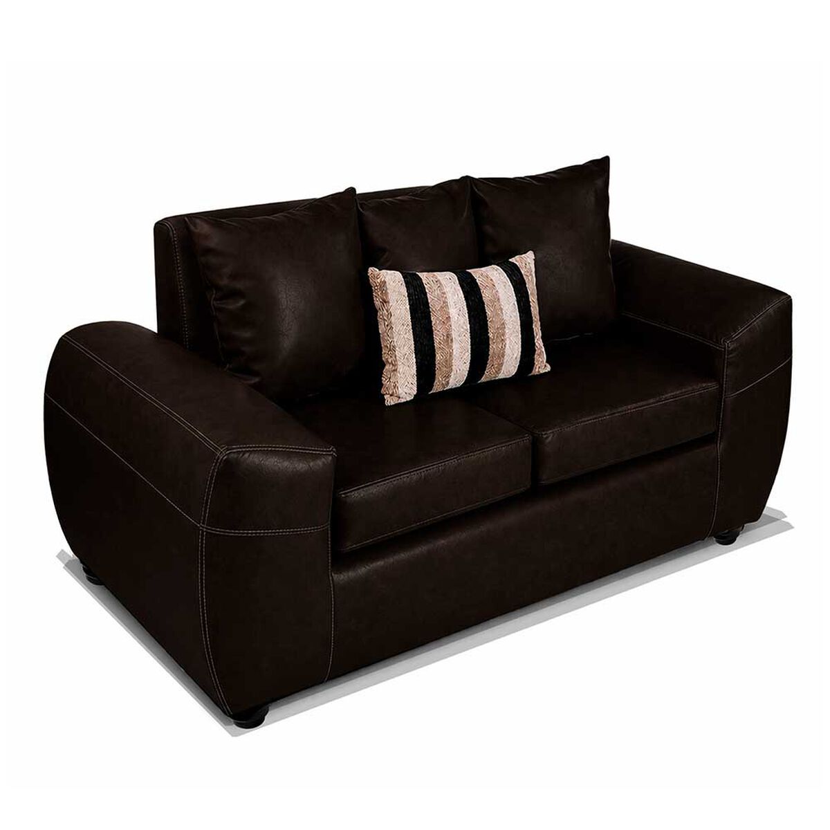 Juego de Living Elegant Detail New Houston 2-1-1 Cuerpos Caf&eacute;