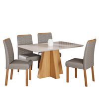 Juego de Comedor Decocasa Patricia 4 Sillas Off White