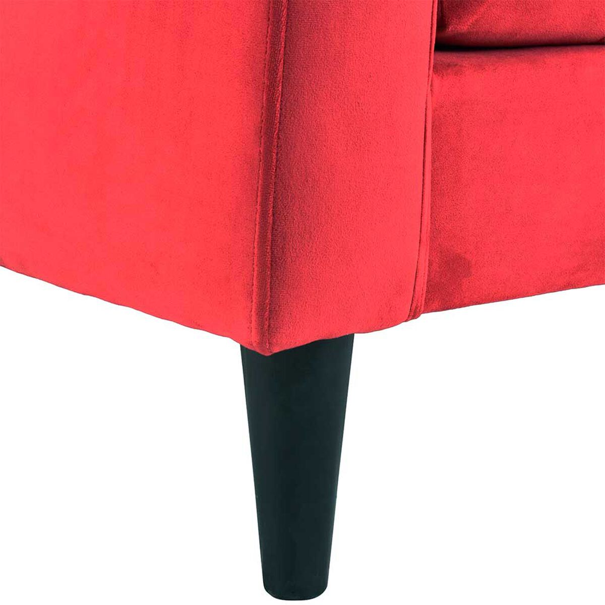 Juego de Living Bodevir Retro  Sof&aacute; 3 Cuerpos + Dos Pouf 1 Cuerpo Rojo