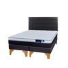 Cama Europea Flex King Nexus Base Dividida + Respaldo Modern Grafito