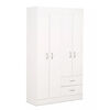 Combo Closet 4 Puertas 2 Cajones + Veladores + C&oacute;moda 10 Cajones Stanford Blanco
