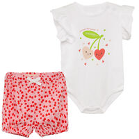 Conjunto Polera+Short Chess Baby Blanco, Rosado