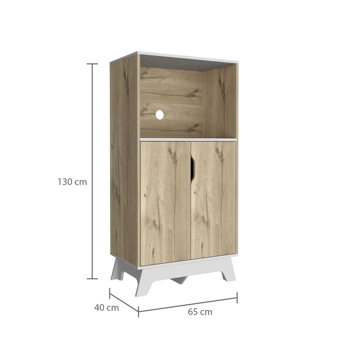 Mueble para Microondas TuHome Bi Color Duna Blanco 2 Puertas