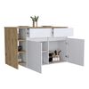 Isla de Cocina Tuhome Bari 2 Puertas 2 Cajones Blanco Macadamia