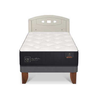 Cama Europea CIC 1,5 Plazas Premium + Respaldo Gales Alpino