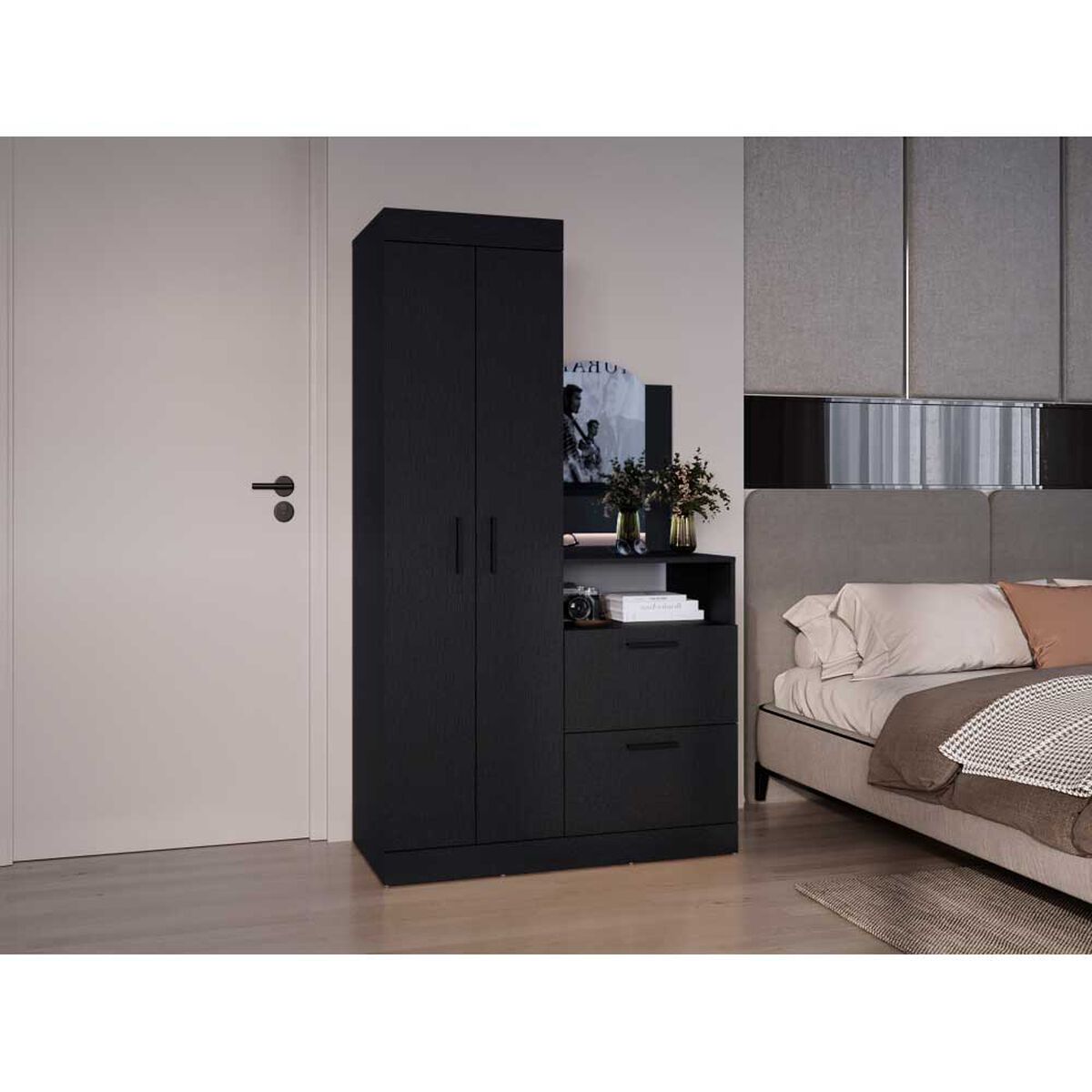 Closet TUHOME Praga 3 Puertas 1 Cajon Wengu&eacute;